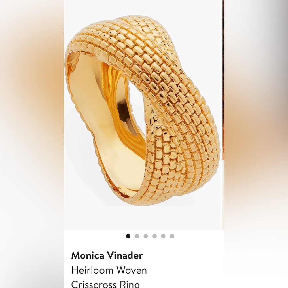 Monica Vinader Gold Textured Ring